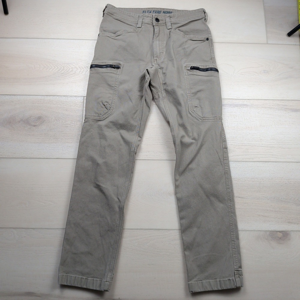 Duluth Trading Co Flex Fire Hose Slim Fit Cargo Pants Tan Mens 32x32 (Fit 30x30)